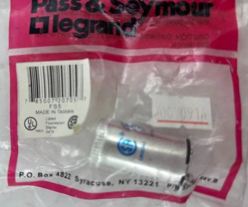 Pass & Seymour Legrand FS-5 Fluorescent Lamp Starter for 4-8W Lamps — product image 3 of 6