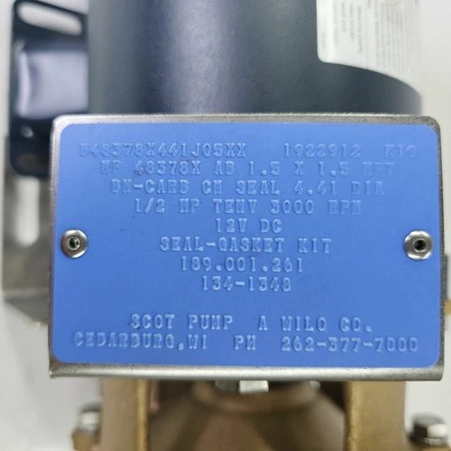 Scot Pump B48378X441J05XX Bronze Centrifugal Pump with Leeson 0.5 HP DC Motor, 1.5" NPT — product image 6 of 8