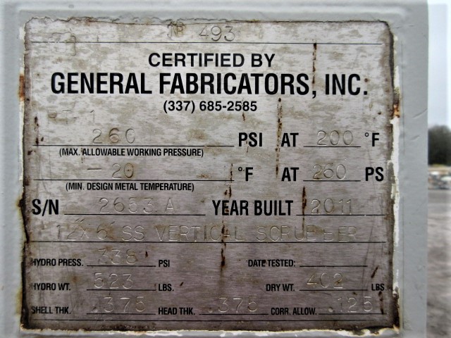 General Fabricators 12x6 Vertical Gas Scrubber — product image 6 of 7