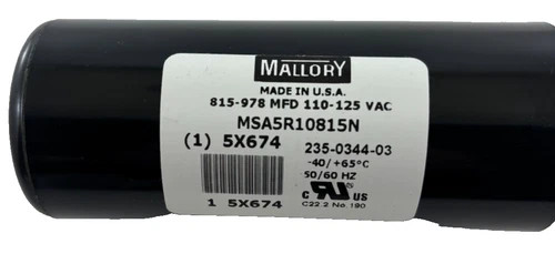 Mallory 5X674 Motor Start Capacitor 815-978 MFD 110-125 VAC — product image 3 of 4