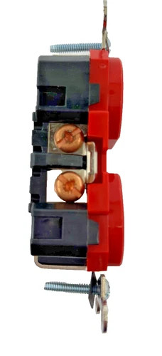 Leviton 8300-R 20A 125V Red Hospital Grade Duplex Receptacle — product image 5 of 6