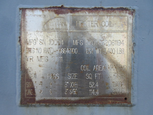 Exterran Indirect Fired Line Heater 48" OD x 17'6" Length 1.5MM BTU/HR — product image 3 of 8