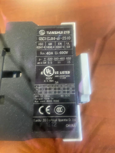 Tianshui GSC1-2510 3-Pole AC Contactor with 1 NO Auxiliary Contact — product image 3 of 7