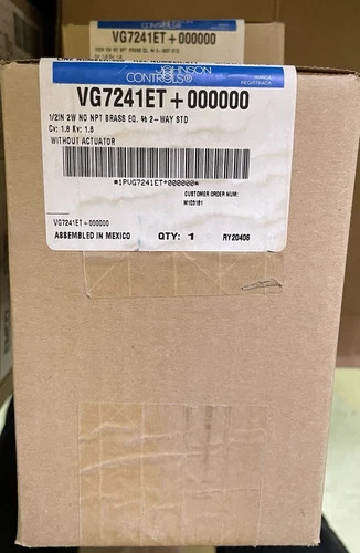 Johnson Controls VG7241ET + 000000 1/2" 2-Way Normally Open NPT Brass Globe Valve Cv 4.6 — primary product image