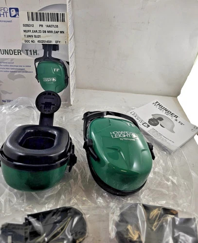 Howard Leight by Honeywell Thunder T1H Helmet-Mounted Earmuffs, NRR 23, Green — product image 4 of 5