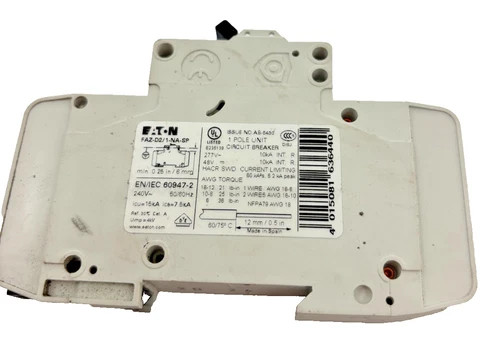Eaton FAZ-D2/1-NA-SP Miniature Circuit Breaker - Single-Pole, 2A