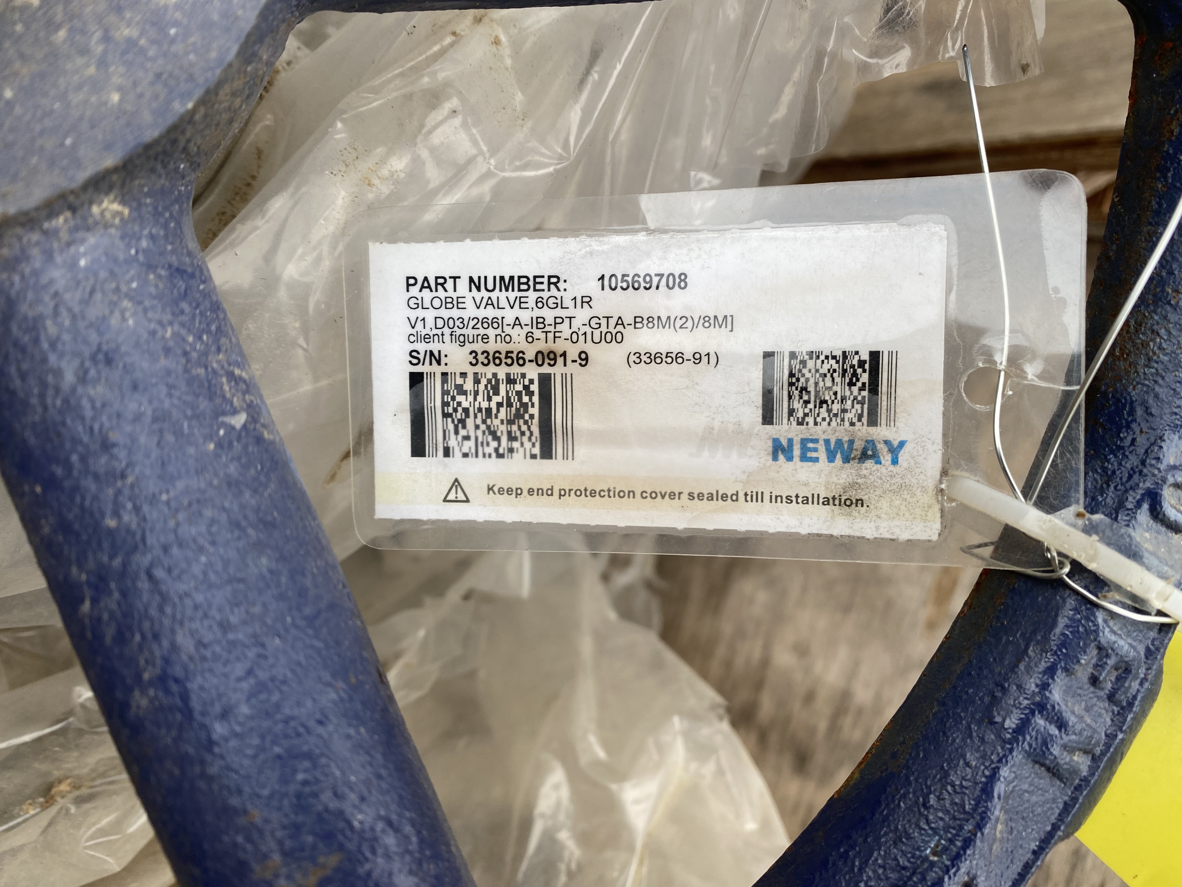 Neway Globe Valve 6" Class 150 RF ASTM A995 4A Duplex Stainless Steel — product image 2 of 3