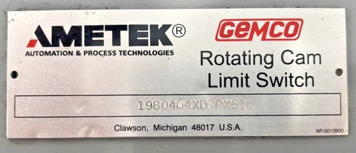 AMETEK GEMCO Rotating Cam Limit Switch 1980404XDPPXS1L — product image 3 of 9
