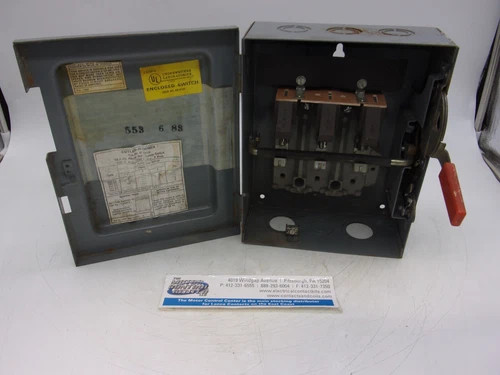 Cutler-Hammer DU361U Heavy Duty Safety Switch 30A 600V 3P Non-Fusible NEMA 1 — product image 2 of 8