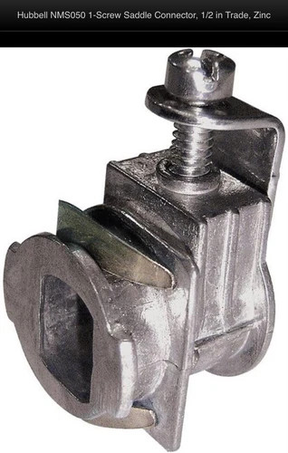 Lot of 75 Hubbell NMS050 1-Screw Saddle Connectors, 1/2 in Trade Size, Zinc — primary product image