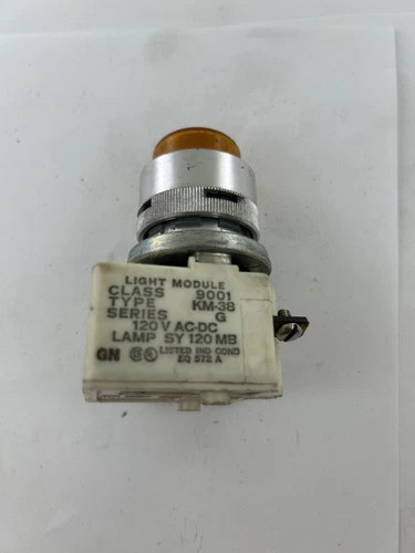 Square D 9001KM38 Amber Pilot Light Module, 120V AC/DC, Series G — primary product image