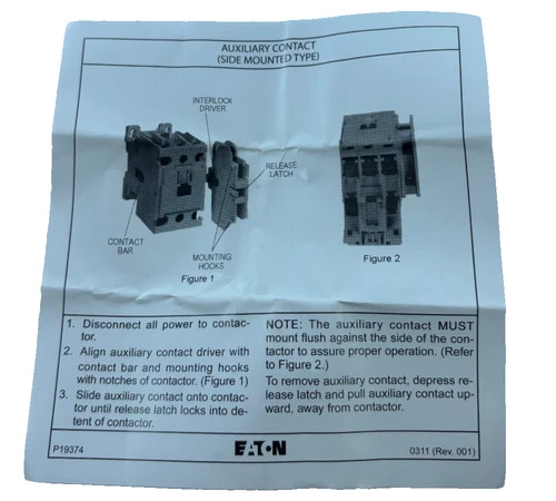 Eaton Freedom Series Side-Mounted Auxiliary Contact C320KGS3 Ser A2, 1NO-1NC — product image 6 of 6