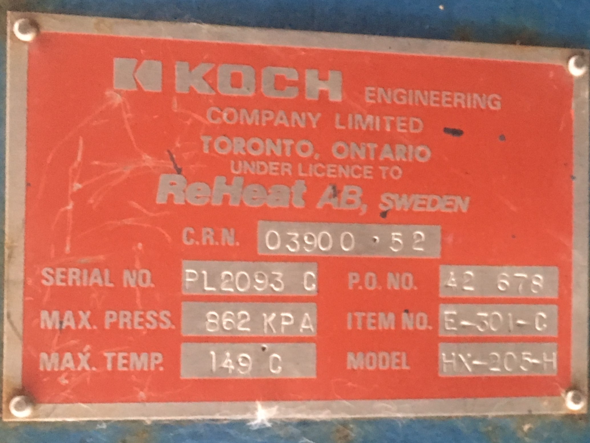 Koch Engineering HX-205-H Plate and Frame Heat Exchanger, 4346.467 ft² — product image 4 of 4