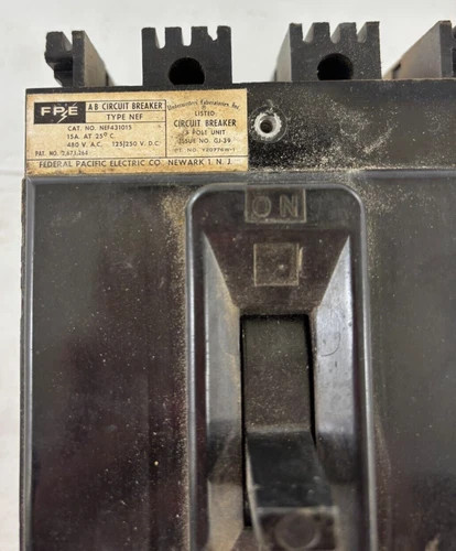 Federal Pacific NEF31015 3-Pole Molded Case Circuit Breaker