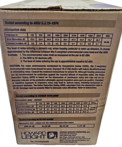 Howard Leight Max Lite Uncorded Earplugs LPF-1, Box of 200 Pairs — product image 3 of 4