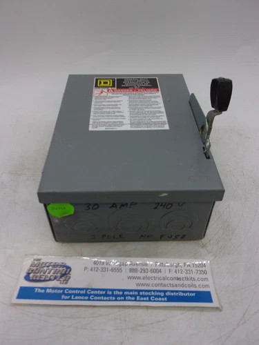 Square D DU321 General Duty Safety Switch 30A 3P Non-Fusible 240V NEMA 1 — product image 6 of 8