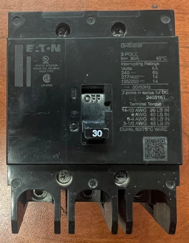 Eaton GHB3030 3-Pole 30A Molded Case Circuit Breaker — primary product image