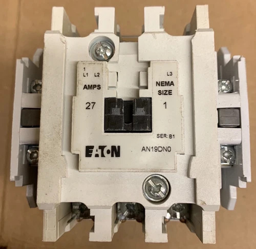Eaton Freedom Series AN19DN0 NEMA Size 1 Non-Reversing Starter, 27A, 120V Coil with C320KGS1 Auxiliary Contact — primary product image