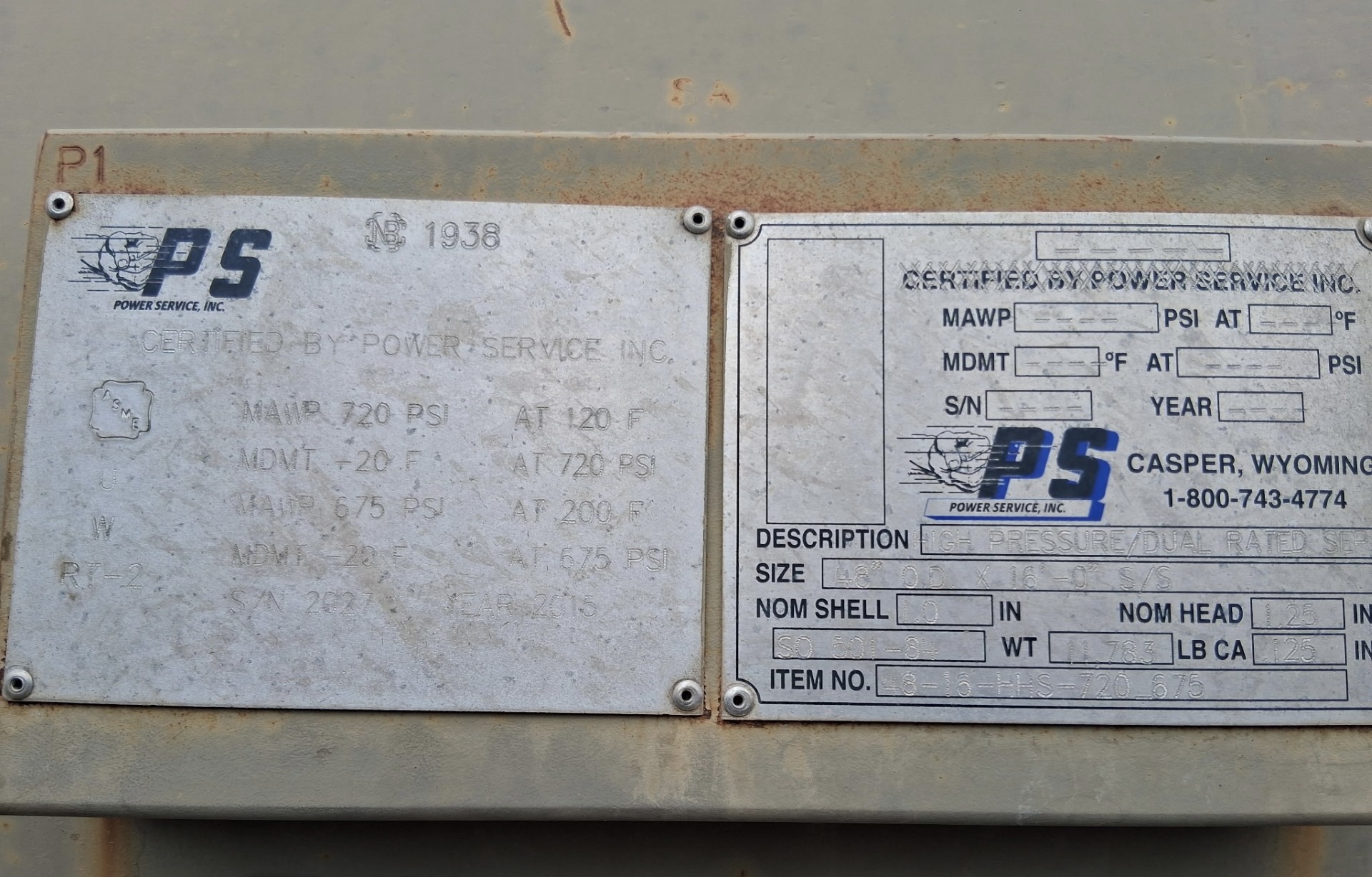PS Power Service Fully Equipped 48x16 Separator Vessel Skid, 720 PSI MAWP — product image 3 of 7