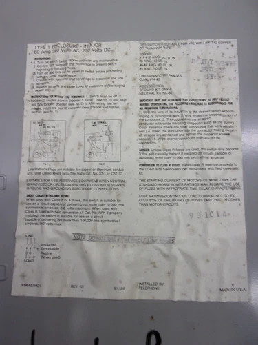 Westinghouse HFN222 Heavy Duty Safety Switch, 60A, 240V, 2-Pole, Fusible, NEMA 1 — product image 3 of 8