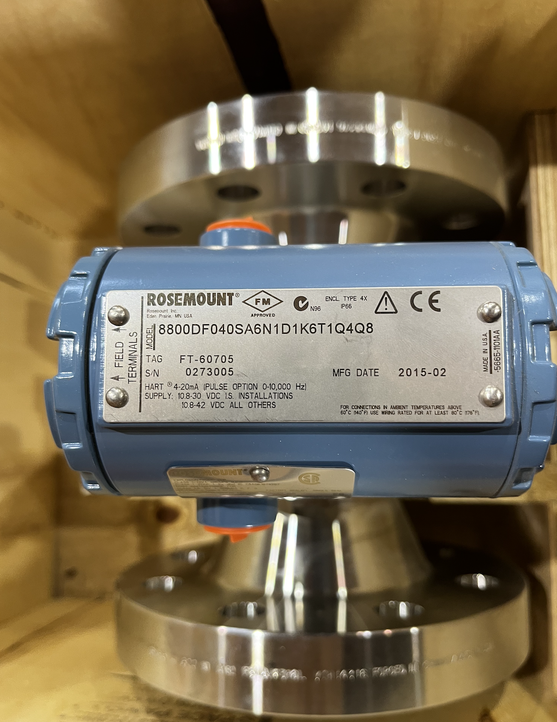 Rosemount 8800D Vortex Flowmeter 4-Inch ANSI 600 Flanged — product image 3 of 4