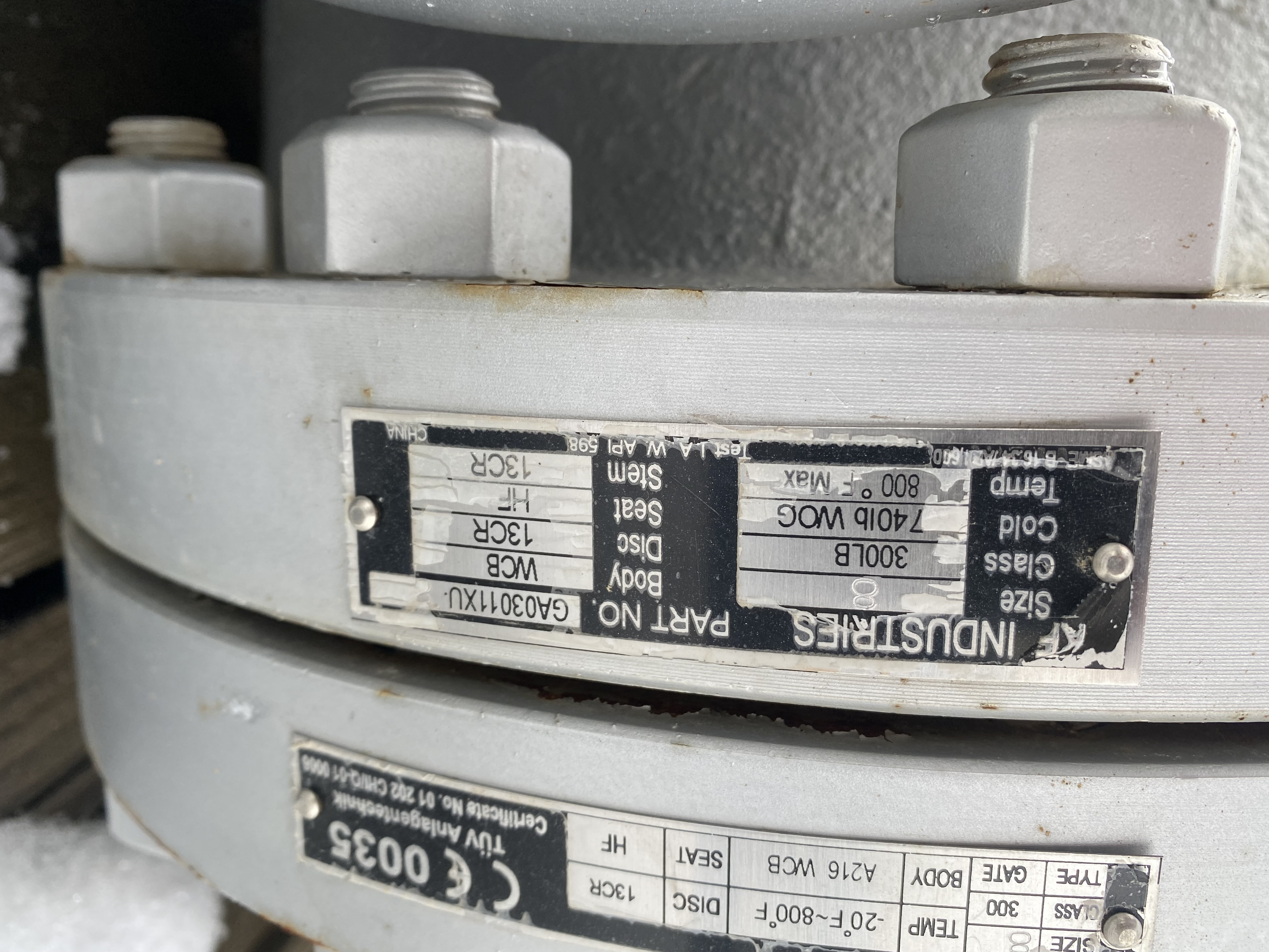 KF Industries 8 Inch Class 300 Gate Valve GAD04011UX-1 — product image 3 of 4