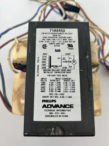 Philips Advance 71A8453-001D Core & Coil Ballast Kit for 400W High Pressure Sodium Lamp