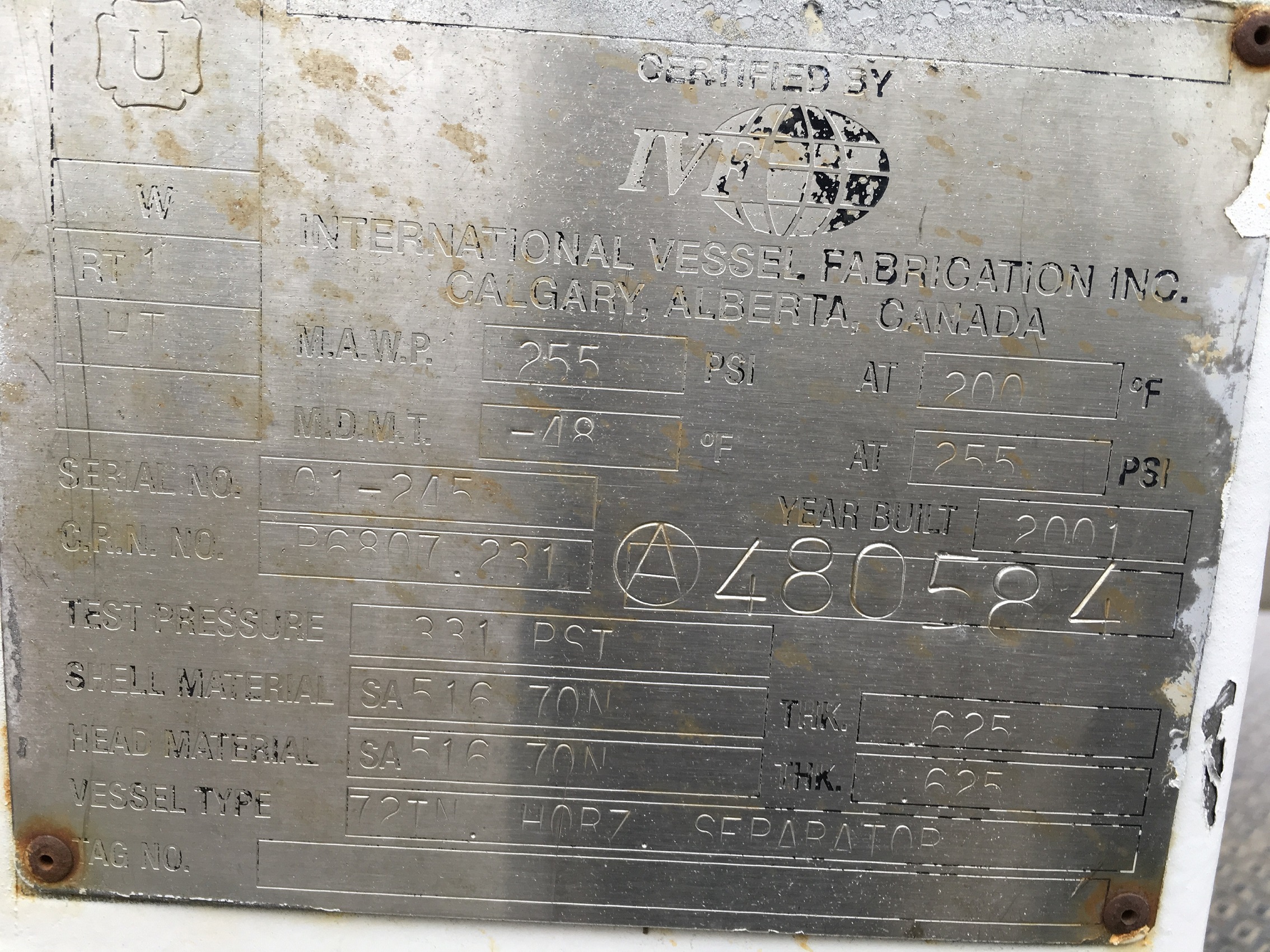 International Vessel Fabrication 6' x 20' Horizontal Separator Production Testing Unit — product image 13 of 13
