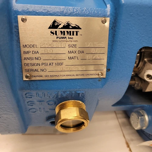 Summit Pump 2196 STO 1x1.5-6 with 5.125" Impeller 316SS — product image 6 of 12