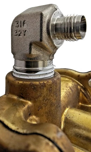 ASCO Red Hat EFHT8316G064 Solenoid Valve 120V/60Hz 10-125PSI with Tubing and Swagelok Elbows — product image 7 of 7