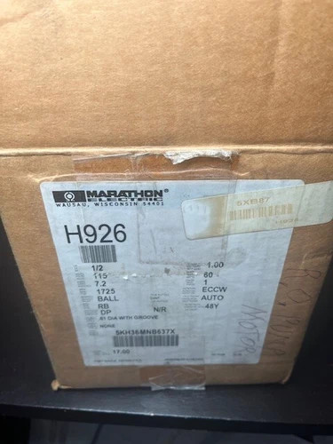 Marathon Electric AC Motor 5KH36MNB637X 1/2 HP 1725 RPM