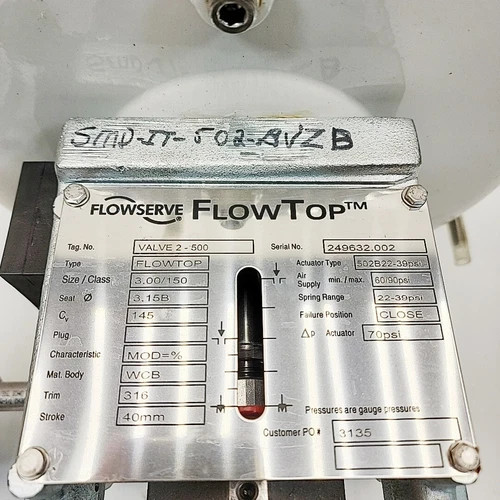 Flowserve Valtek FlowTop 3" Class 150 Linear Globe Control Valve — product image 8 of 18
