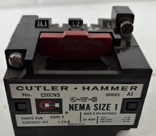 Cutler-Hammer C50CN3 Series A1 NEMA Size 1 Reversing Contactor — primary product image