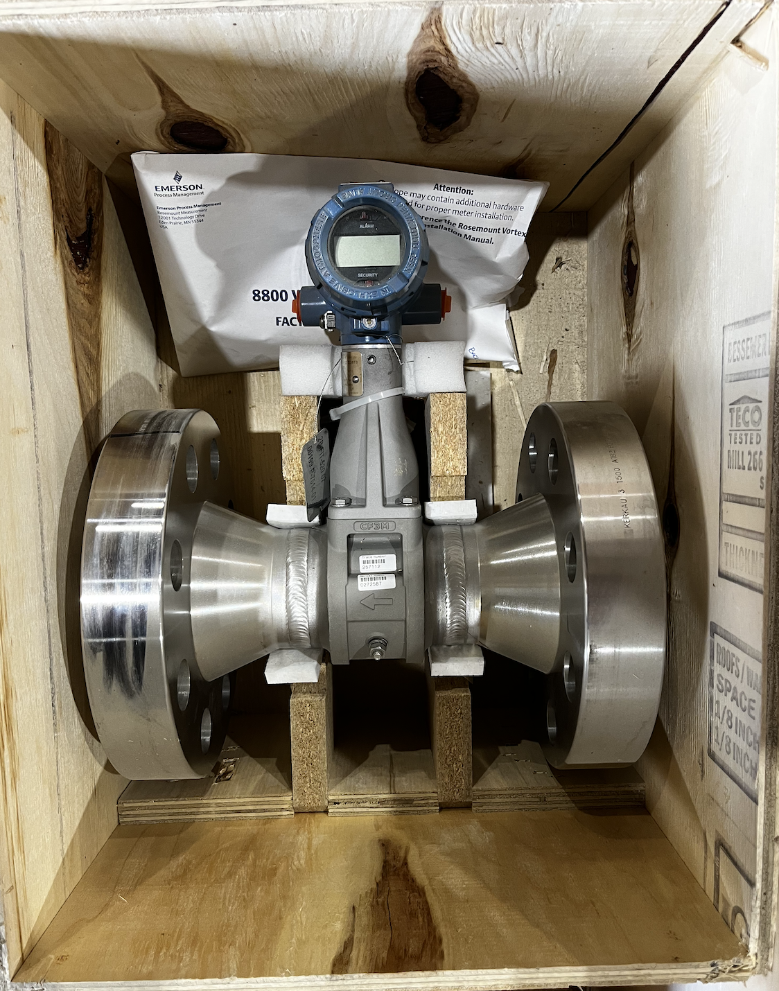 Rosemount 8800D Vortex Flowmeter 8-Inch 150 ANSI Flanged