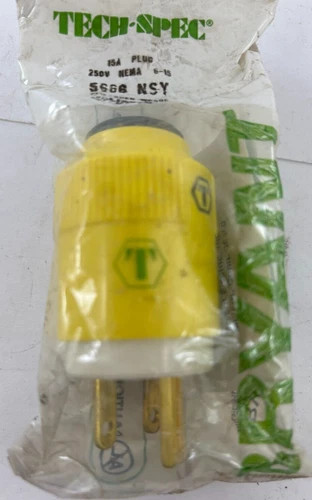 Bryant Tech-Spec 5666 NSY 15A 250V NEMA 6-15 Straight Blade Plug