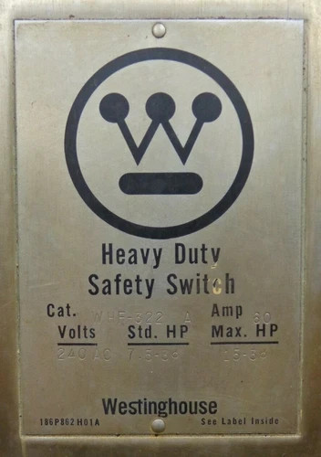 Westinghouse WHF-322 Heavy Duty Safety Switch 60A 3P Fusible 240V NEMA 12 Stainless Steel — product image 2 of 10