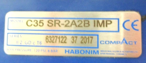 Fujikin Cosmix Fine Ceramic Ball Valve 2" 150 SST with Habonim CompAct Pneumatic Actuator C35 SR-2A2B — product image 6 of 9