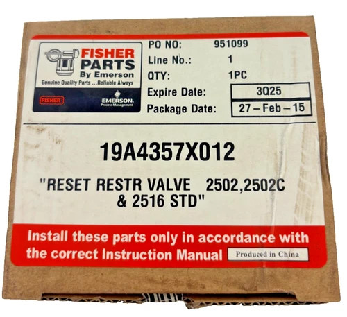 Fisher 19A4357X012 Reset Restriction Valve for 2502 Controller — product image 2 of 6