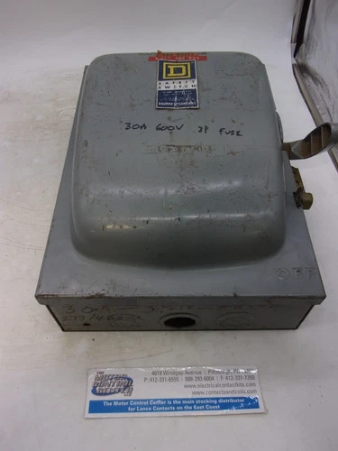 Square D H361N Heavy Duty Safety Switch, 30A, 600V, 3-Pole, Fusible, NEMA 1 — primary product image