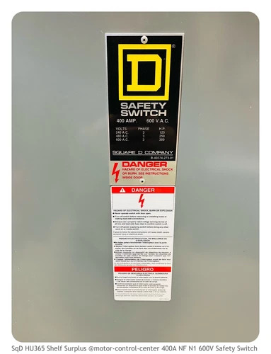 Square D HU365 400A 600V 3P Indoor Non-Fused Single Throw Safety Switch — product image 2 of 7