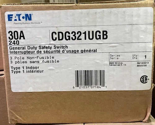 Eaton DG321UGB 30A 240V General Duty Safety Switch — primary product image