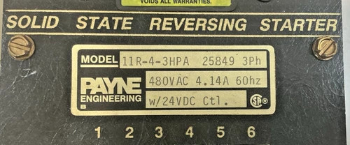 Payne Engineering Solid State Reversing Starter 11R-4-3HPA with ABB T25DU Overload Relay — product image 3 of 8