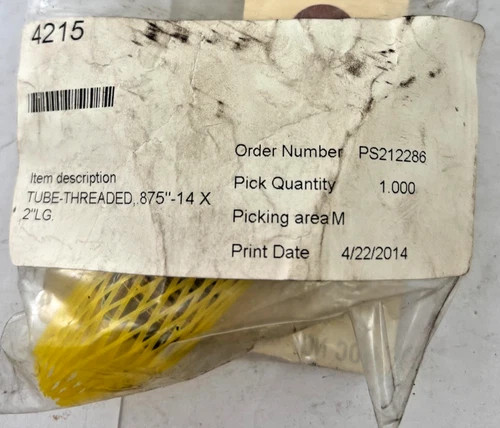 Threaded Brass Tube 0.875"-14 x 2" Length Model 2AB08M03 — primary product image