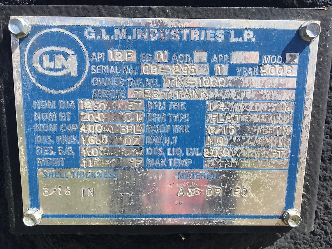 400 BBL GLM Storage Tank — product image 3 of 6