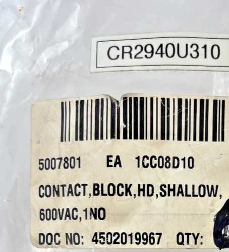 General Electric CR2940U310 Heavy Duty Shallow Contact Block — product image 2 of 6