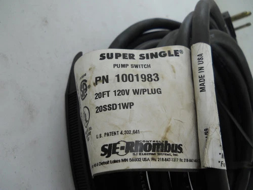 SJE Rhombus Super Single Pump Switch 20SSD1WP — product image 3 of 5