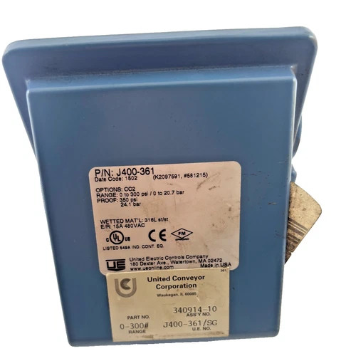 United Electric J400-361 Pressure Switch, 0-300 PSI, SPDT, Stainless Steel — product image 2 of 6