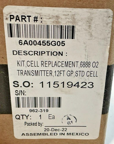Rosemount 6A00455G05 Kit Cell Replacement for 6888 O2 Transmitter, 12ft GP, STD Cell — product image 3 of 6