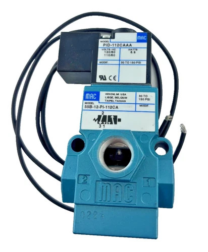 MAC Valves 55 Series Solenoid Valve 55B-12-PI-112CA with PID-112CAAA Coil