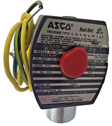 ASCO Red-Hat 8320G174 Solenoid Valve 1/4" NPT Brass 120V AC Explosion-Proof — primary product image